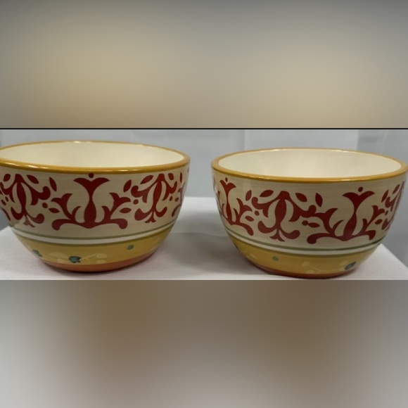 Home American Simplicity VILLA Colorful Scroll Stoneware soup bowls set of 2 - Picture 1 of 4